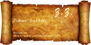 Zuber Zoltán névjegykártya