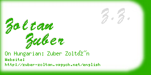 zoltan zuber business card